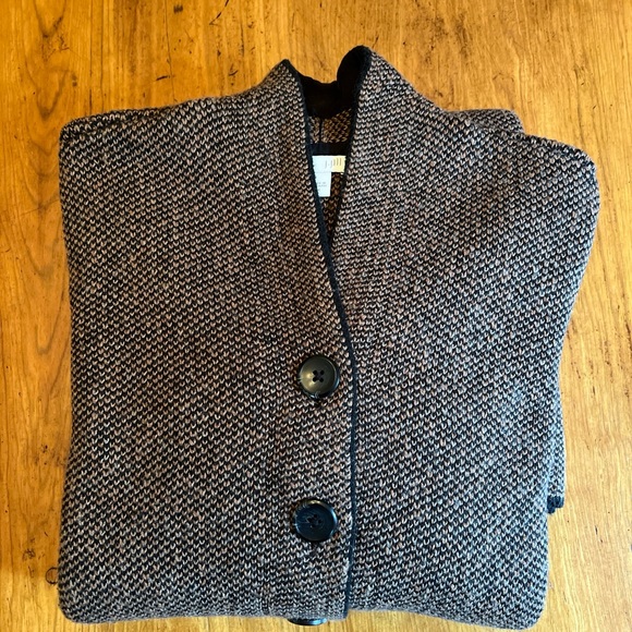 J Jill Brown Tweed Cotton Blend Duster Cardigan Sweater Jacket - Picture 16 of 16